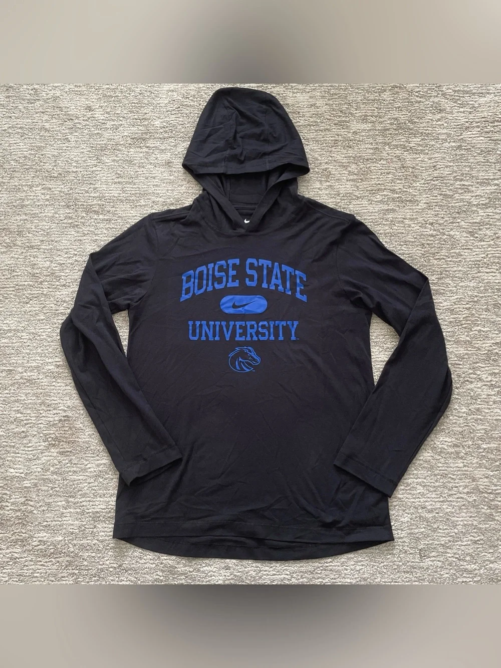 Nike Boise State Broncos Lightweight Hoodie Shirt Youth XL Black Long Sleeve